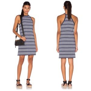 Theory Navy/White Striped Halter Mini Dress Small